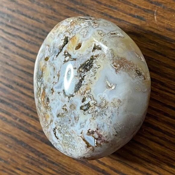 Ocean Jasper palm stone crystal white natural green brown druzy moss agate agati - Picture 7 of 9